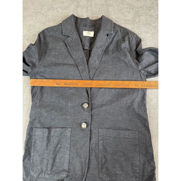 Marine Layer Blazer Womens (XS) Gray Flora Hemp Unstructured Two Button Jacket - Picture 4 of 7